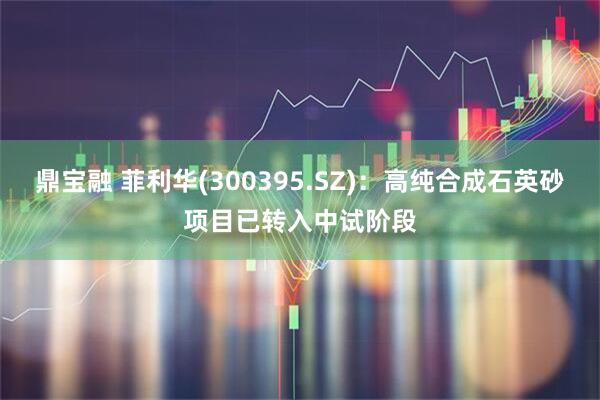 鼎宝融 菲利华(300395.SZ)：高纯合成石英砂项目已转入中试阶段